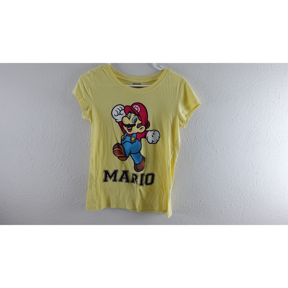 Super Mario Yellow T-shirt L 11-13 Girls Nintendo Video Game 2011 Super Hero